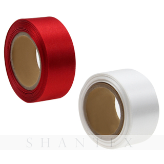 Decorative 100% Polyester Solid Color 10-1620mm Single/double Faced Satin Christmas Ribbon Tape