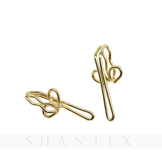 100 Pieces Gold Curtain Metal Shower Butterfly Curtain S Shape hook 